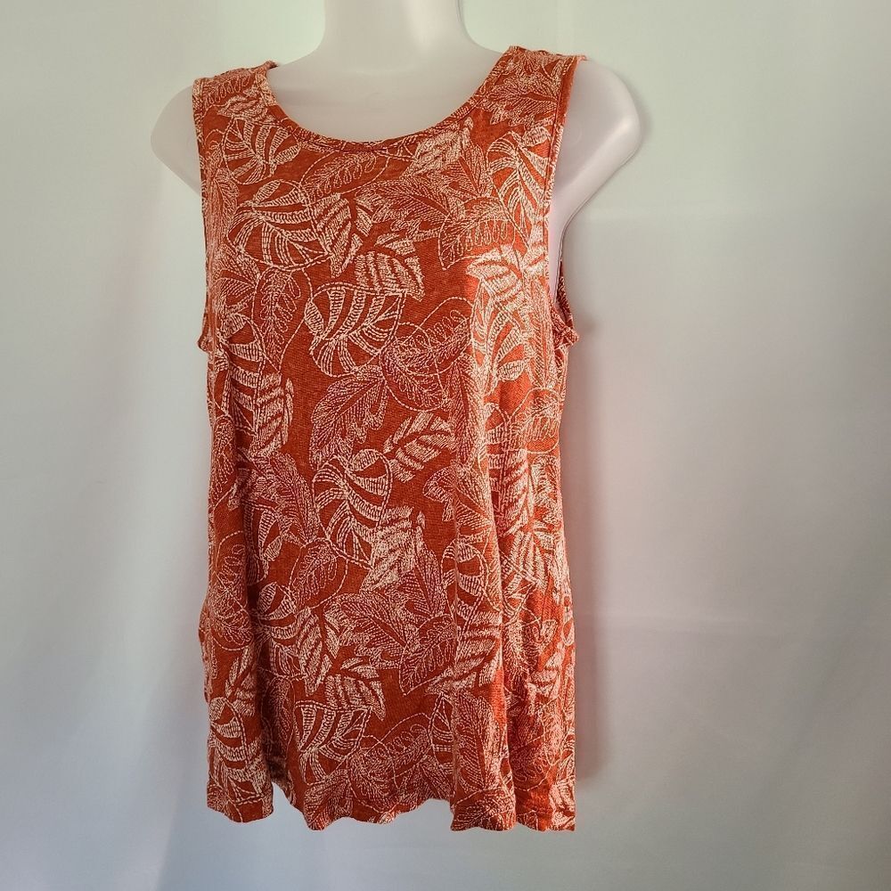 Rachel Zoe Soft Stretchy Linen Button Back Sleeveless Top sz S